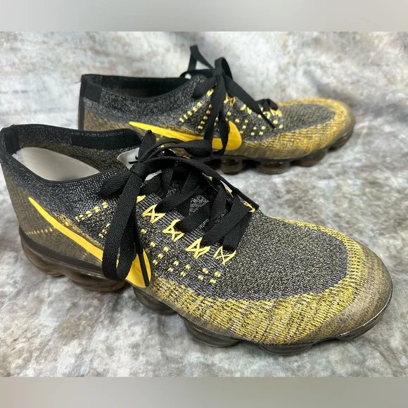 Men's Nike Air Vapormax Flyknit Bumblebee Grey Gold Shoes